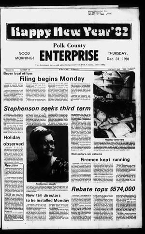 Primary view of object titled 'Polk County Enterprise (Livingston, Tex.), Vol. 99, No. 105, Ed. 1 Thursday, December 31, 1981'.
