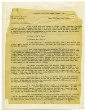 Primary view of object titled '[W. D. Jones Voluntary Statement, 11-18-1933]'.