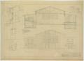 Technical Drawing: School Auditorium/Gymnasium, Hawley, Texas: Sections and Elevations