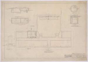Primary view of object titled 'School Building, Pecos County, Texas: Foundation Plan and Sections'.