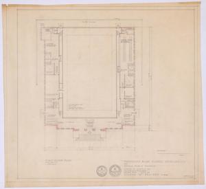 Primary view of object titled 'High School Gymnasium Proposal, Ozona, Texas: First Floor Plan'.