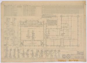 Primary view of object titled 'School Building, Spur, Texas: Foundation and Floor Framing Plan'.