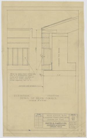 Primary view of object titled 'Garden City High School: Detail of Brick Cornice'.