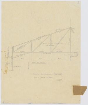 Primary view of object titled 'School Auditorium/Gymnasium, Hawley, Texas: West ½ Truss'.