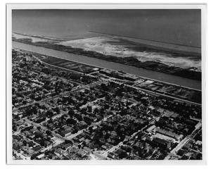 Primary view of object titled '[Aerial of Sabine-Neches Shoreline]'.