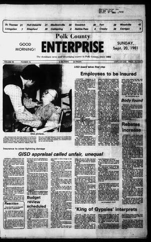Primary view of object titled 'Polk County Enterprise (Livingston, Tex.), Vol. 99, No. 76, Ed. 1 Sunday, September 20, 1981'.