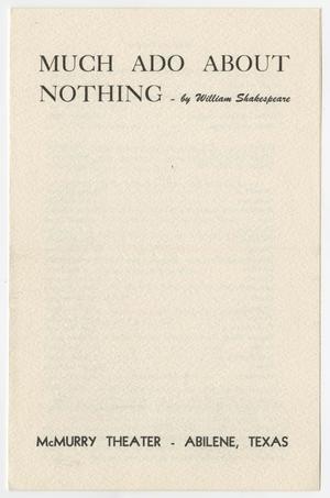 Primary view of object titled '[Program: "Much Ado About Nothing", 1965]'.
