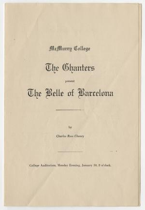 Primary view of object titled '[Program: "The Belle of Barcelona", 1928]'.