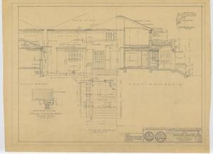 Primary view of object titled 'School Improvements, Blanket, Texas: Front Elevation and Section Thru'.