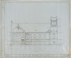 Primary view of object titled 'First Presbyterian Church, Abilene, Texas: South Side Elevation'.