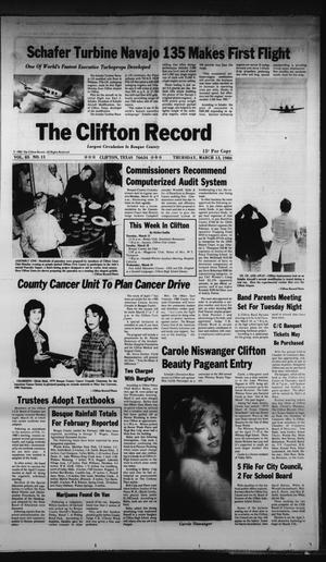 Primary view of object titled 'The Clifton Record (Clifton, Tex.), Vol. 85, No. 11, Ed. 1 Thursday, March 13, 1980'.