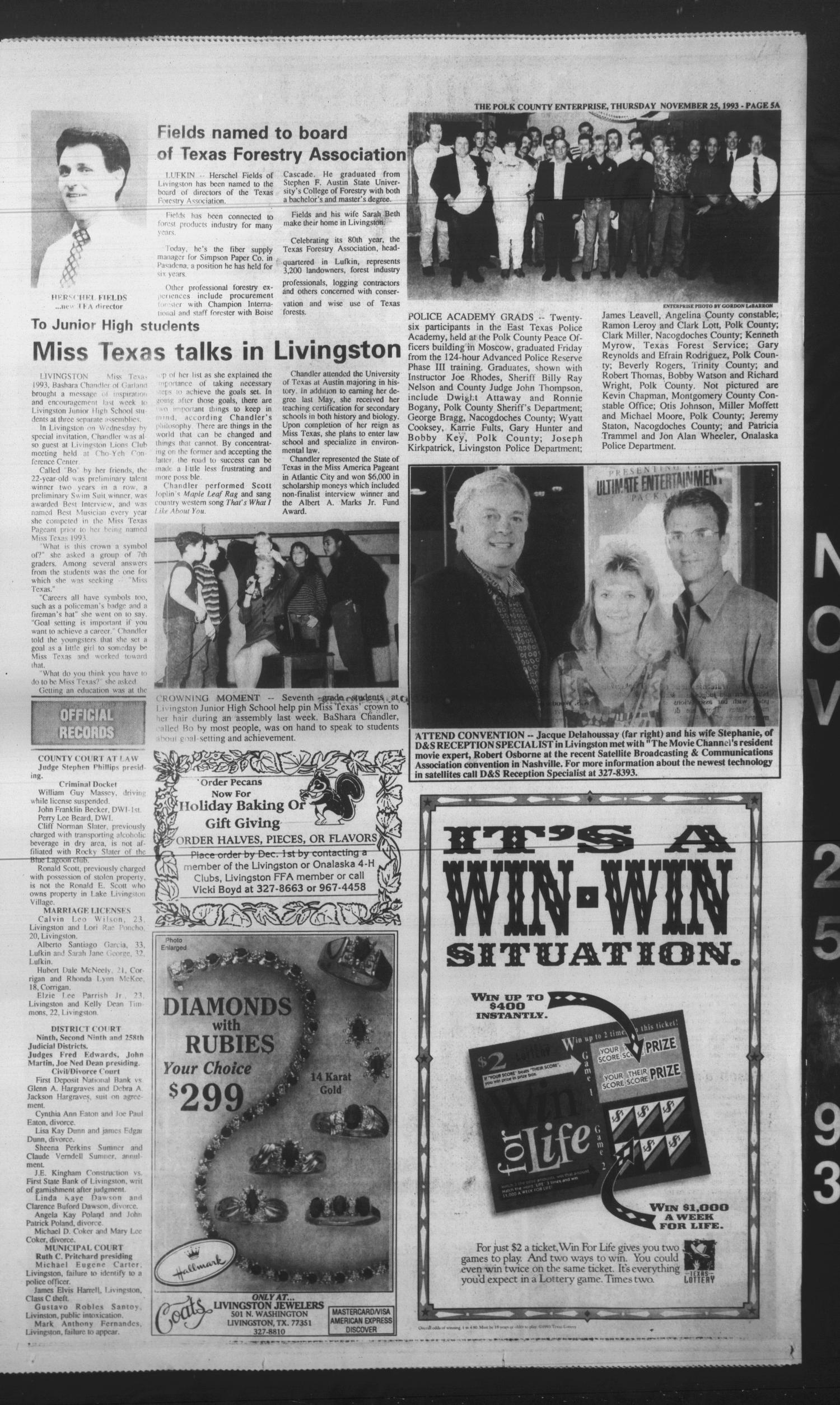 Polk County Enterprise (Livingston, Tex.), Vol. 111, No. 94, Ed. 1 Thursday, November 25, 1993
                                                
                                                    [Sequence #]: 5 of 30
                                                