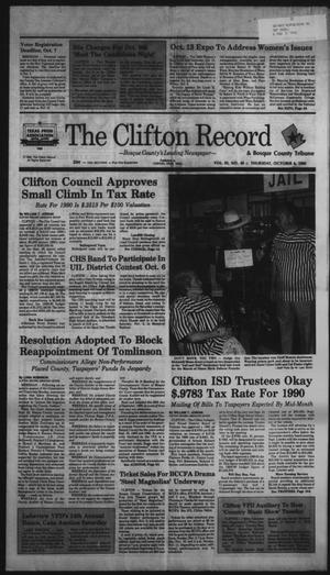 Primary view of object titled 'The Clifton Record and Bosque County Tribune (Clifton, Tex.), Vol. 95, No. 40, Ed. 1 Thursday, October 4, 1990'.