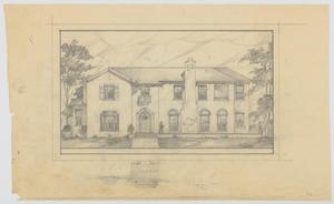 Primary view of object titled 'Frost Residence, Eastland, Texas: Drawing'.