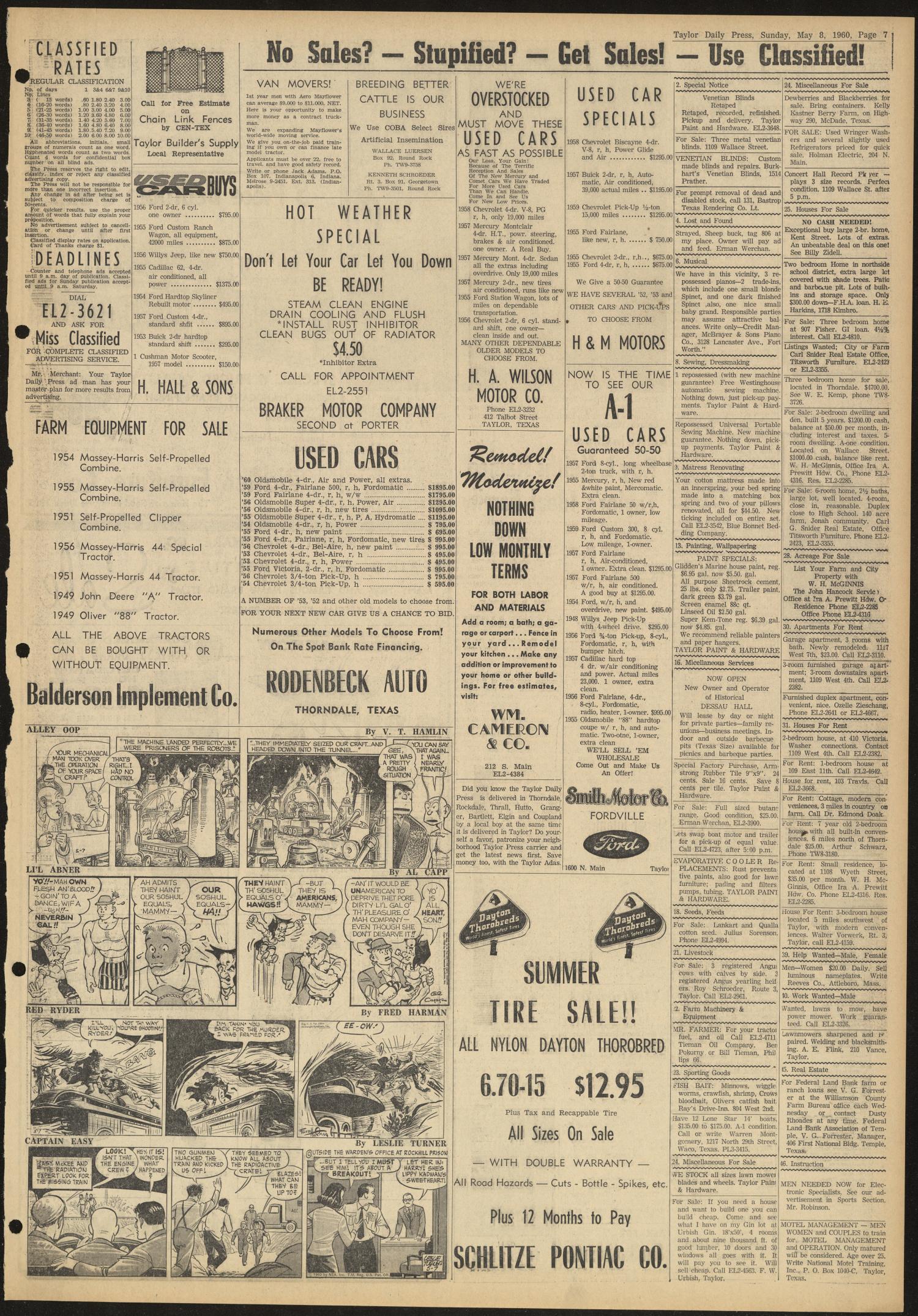 The Taylor Daily Press (Taylor, Tex.), Vol. 47, No. 119, Ed. 1 Sunday, May 8, 1960
                                                
                                                    [Sequence #]: 7 of 8
                                                