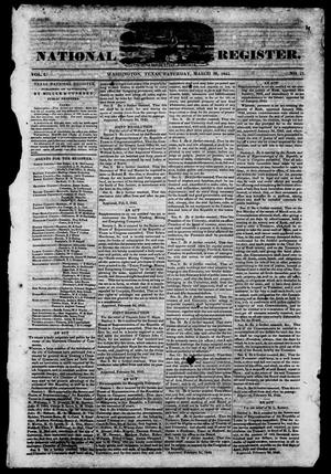 Primary view of object titled 'Texas National Register. (Washington, Tex.), Vol. 1, No. 17, Ed. 1, Saturday, March 29, 1845'.