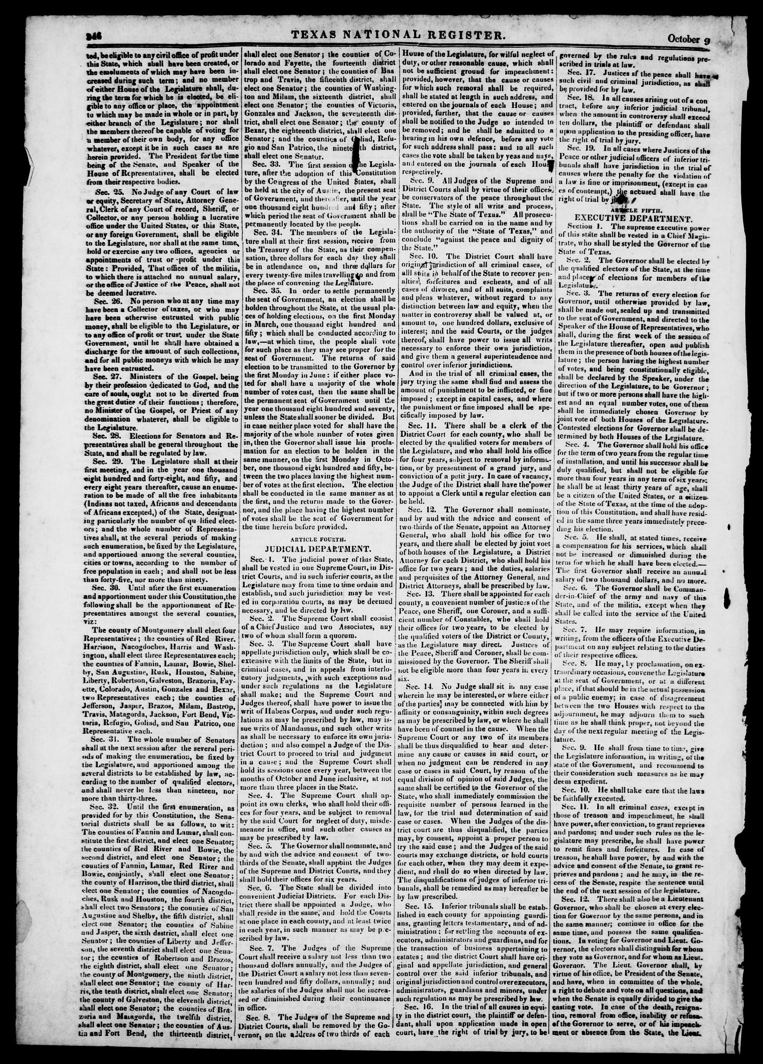 Texas National Register. (Washington, Tex.), Vol. 1, No. 44, Ed. 1, Thursday, October 9, 1845
                                                
                                                    [Sequence #]: 2 of 8
                                                