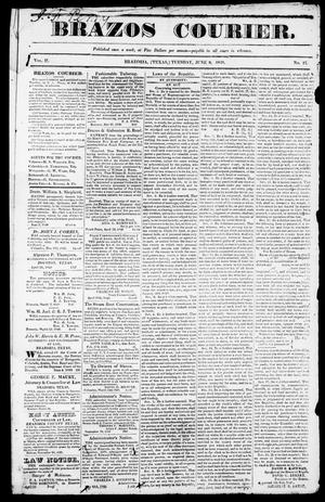 Primary view of object titled 'Brazos Courier. (Brazoria, Tex.), Vol. 2, No. 17, Ed. 1, Tuesday, June 9, 1840'.