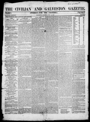 Primary view of The Civilian and Galveston Gazette. (Galveston, Tex.), Vol. 10, Ed. 1, Saturday, December 11, 1847