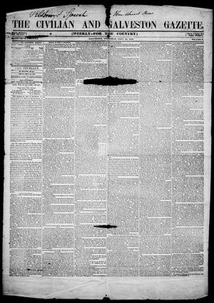 Primary view of The Civilian and Galveston Gazette. (Galveston, Tex.), Vol. 10, Ed. 1, Thursday, September 28, 1848