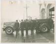 Photograph: [Dallas Firefighters and Fire Engine at Station #1]
