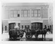 Photograph: [Fire Station 4 and Horse-Drawn Fire Engine]