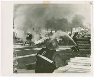 Primary view of [Firefighters Extinguishing a Blazing Structure]