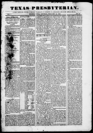 Primary view of object titled 'Texas Presbyterian. (Houston, Tex.), Vol. 1, No. 48, Ed. 1, Saturday, February 12, 1848'.