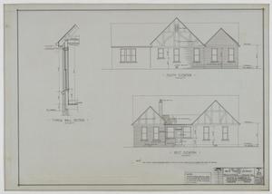 Primary view of object titled 'Stephens Residence, Abilene, Texas: Section and Elevations'.