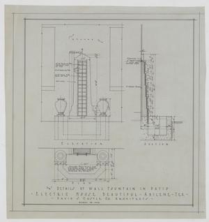 Primary view of object titled 'Electric House Beautiful, Abilene, Texas: Details of Wall Fountain in Patio'.