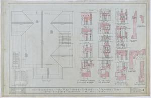 Primary view of object titled 'Wade Residence, Stamford, Texas: Roof Plan and Framing Details'.
