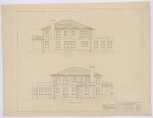 Primary view of object titled 'Middleton Residence Alterations, Abilene, Texas: Additions & Alterations to the Home of Dr. & Mrs. E. R. Middleton, North and South Elevations'.