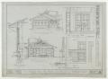 Primary view of Prairie Oil & Gas Co. Cottage, Ranger, Texas: Elevations, Section, and Details
