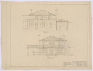 Primary view of object titled 'Middleton Residence Alterations, Abilene, Texas: Additions & Alterations to the Home of Dr. & Mrs. E. R. Middleton, Front and Rear Elevations'.