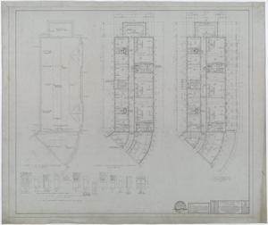 Primary view of object titled 'Hendrick Home for Children, Abilene, Texas: Boys Dormitory First Floor, Second Floor, and Roof Plans'.