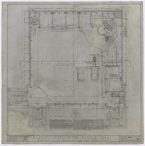 Primary view of object titled 'Baptist Church, Ranger, Texas: First Floor Plan'.