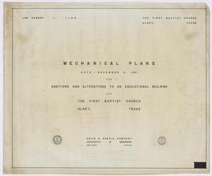 Primary view of object titled 'First Baptist Church Educational Building Additions: Mechanical Plans Title Page'.