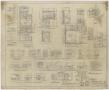 Technical Drawing: Hospital Building, Spur, Texas: Detail, Elevation, and Floor Plans