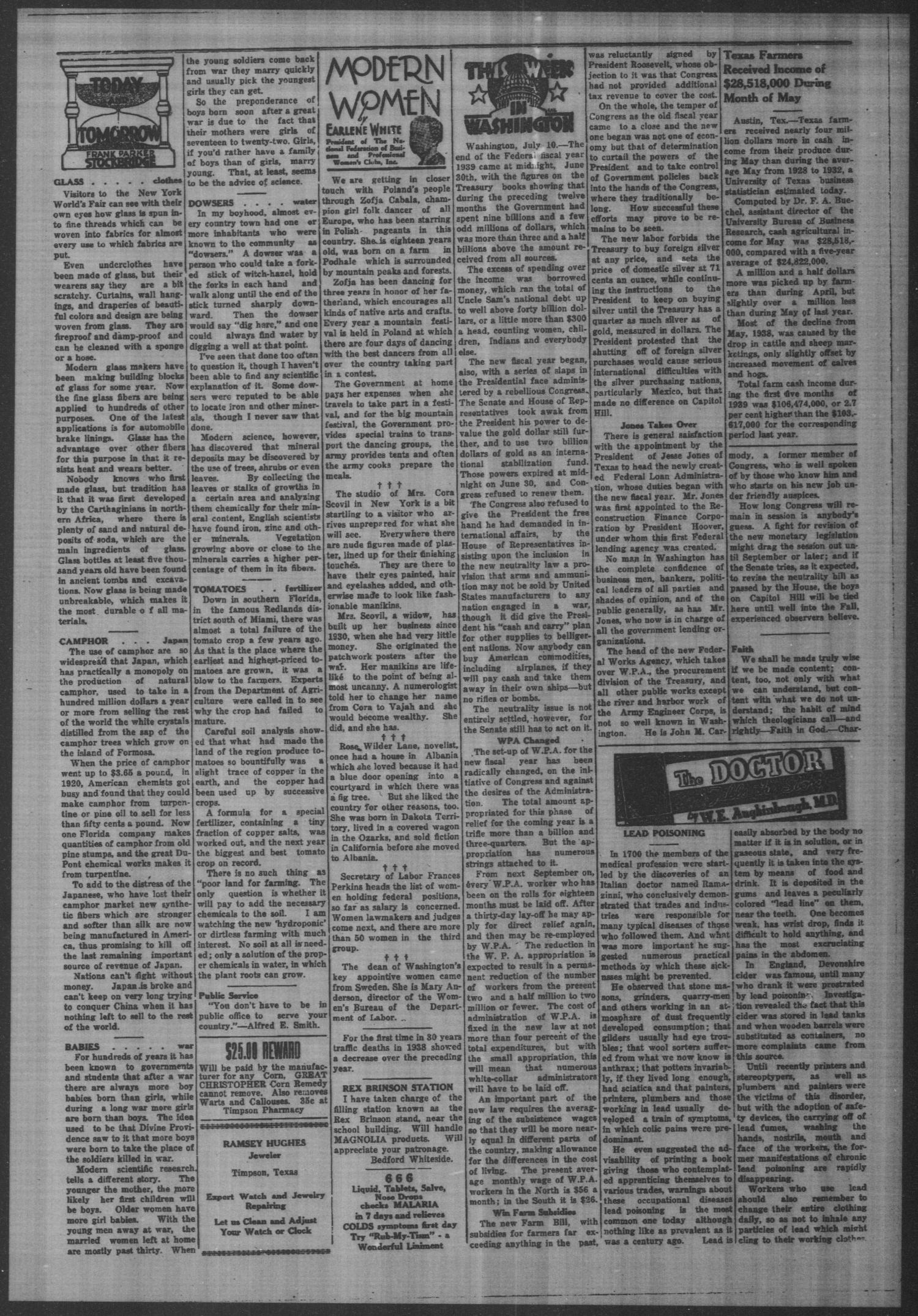 Timpson Weekly Times (Timpson, Tex.), Vol. 38, No. 28, Ed. 1 Friday, July 14, 1939
                                                
                                                    [Sequence #]: 3 of 8
                                                