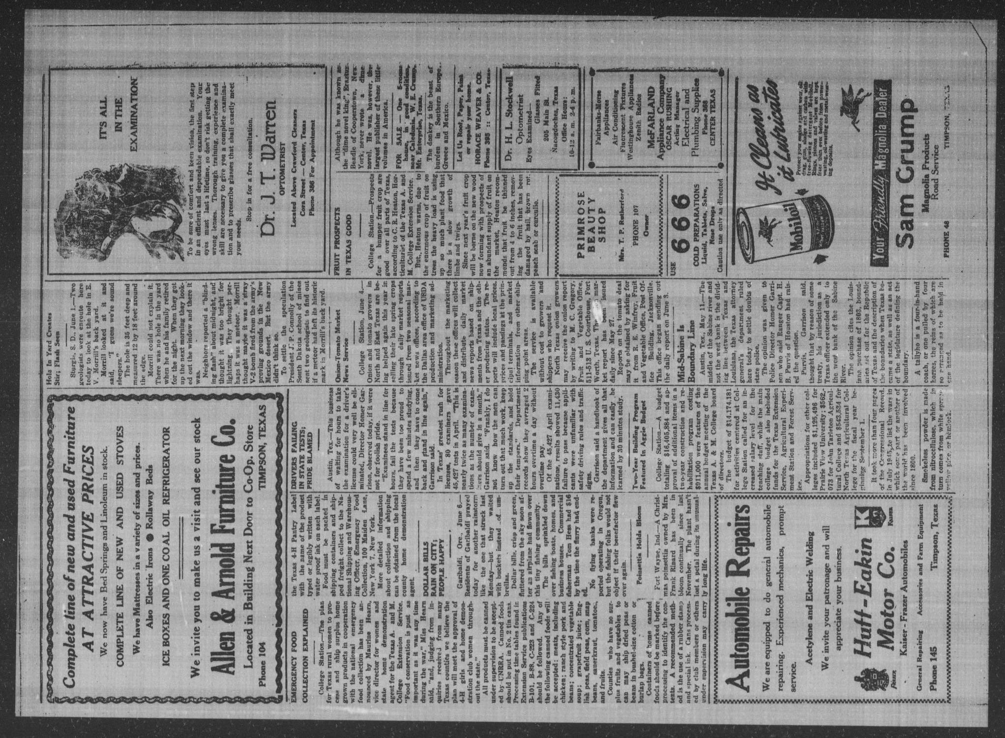 Timpson Weekly Times (Timpson, Tex.), Vol. 61, No. 24, Ed. 1 Friday, June 14, 1946
                                                
                                                    [Sequence #]: 3 of 8
                                                