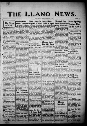 Primary view of object titled 'The Llano News. (Llano, Tex.), Vol. 53, No. 15, Ed. 1 Thursday, February 27, 1941'.