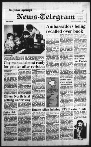 Primary view of object titled 'Sulphur Springs News-Telegram (Sulphur Springs, Tex.), Vol. 111, No. 44, Ed. 1 Tuesday, February 21, 1989'.