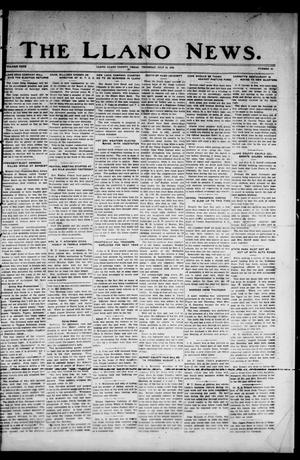 Primary view of object titled 'The Llano News. (Llano, Tex.), Vol. 40, No. 45, Ed. 1 Thursday, July 19, 1928'.