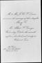Primary view of [Wedding invitation to the Mary Davis and Albert P. George wedding]