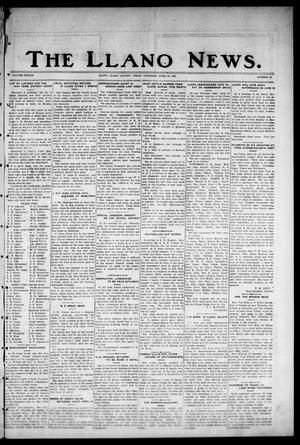 Primary view of object titled 'The Llano News. (Llano, Tex.), Vol. 38, No. 33, Ed. 1 Thursday, April 22, 1926'.