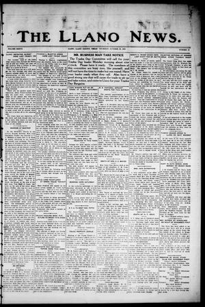 Primary view of object titled 'The Llano News. (Llano, Tex.), Vol. 37, No. 12, Ed. 1 Thursday, October 30, 1924'.