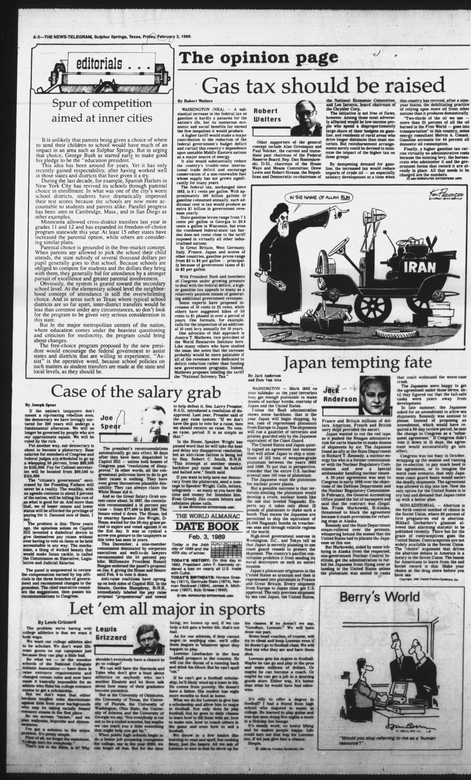 Sulphur Springs News-Telegram (Sulphur Springs, Tex.), Vol. 111, No. 29, Ed. 1 Friday, February 3, 1989
                                                
                                                    [Sequence #]: 2 of 32
                                                