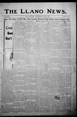 Primary view of object titled 'The Llano News. (Llano, Tex.), Vol. 30, No. 20, Ed. 1 Thursday, December 4, 1913'.