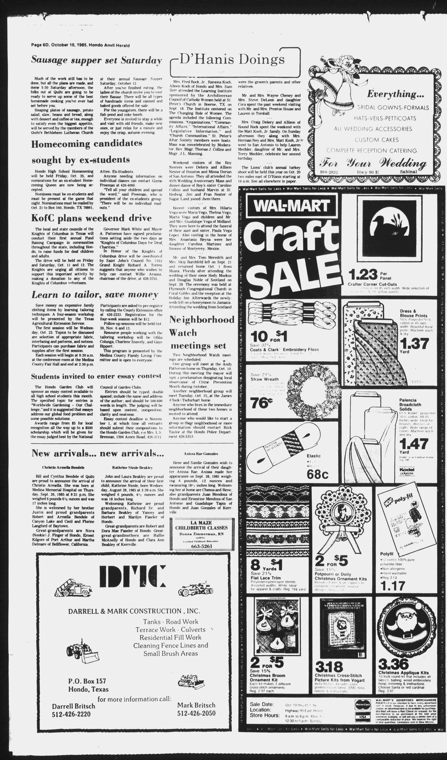 Hondo Anvil Herald (Hondo, Tex.), Vol. 99, No. 40, Ed. 1 Thursday, October 10, 1985
                                                
                                                    [Sequence #]: 30 of 30
                                                