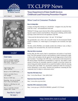 Primary view of object titled 'TX CLPPP News, Volume 5, Number 2, Summer 2007'.
